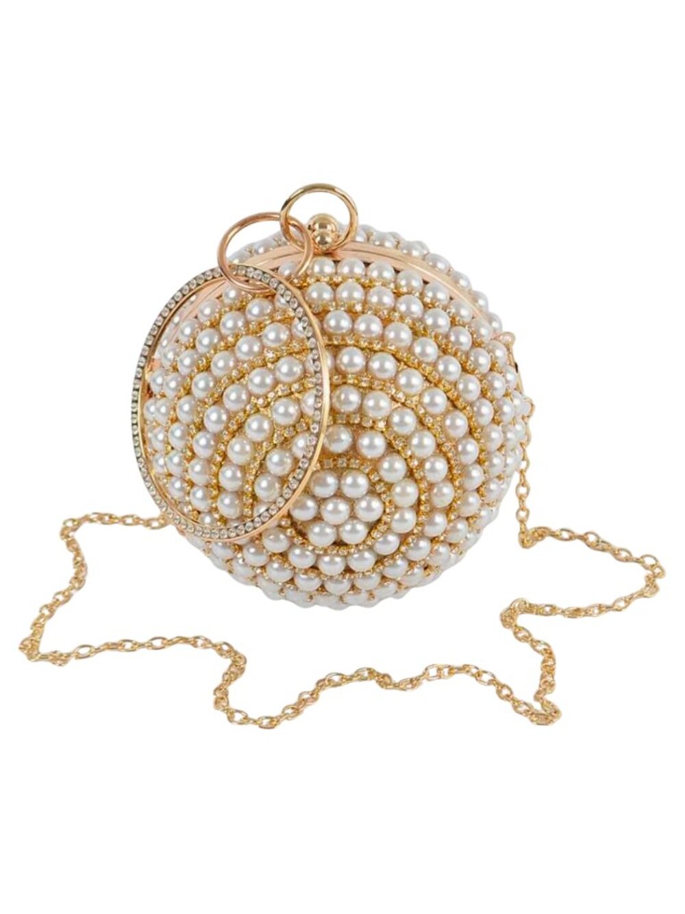 Karma Boutique Gia Pearl & Rhinestone Clutch